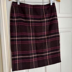 Talbots plaid wool skirt 6p